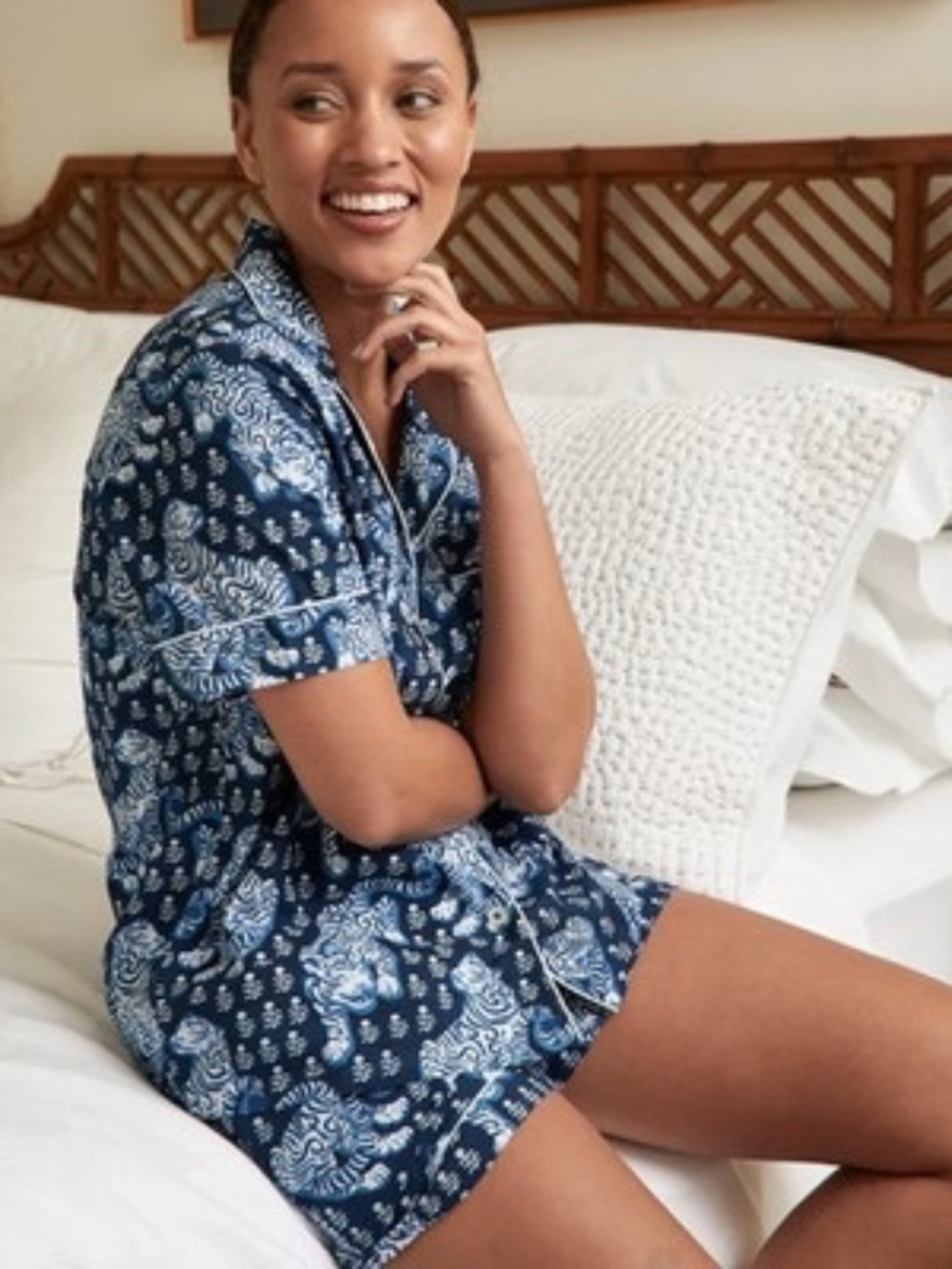 Printfresh Tiger Queen Navy Pajama top and shorts